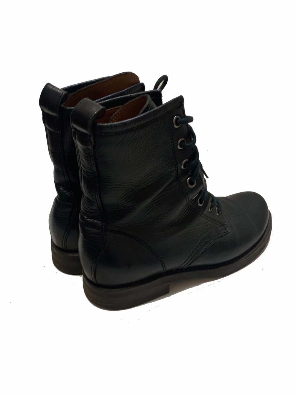 Frye Veronica Women's Black Combat Lace-Up Boots - Picture 2 of 6